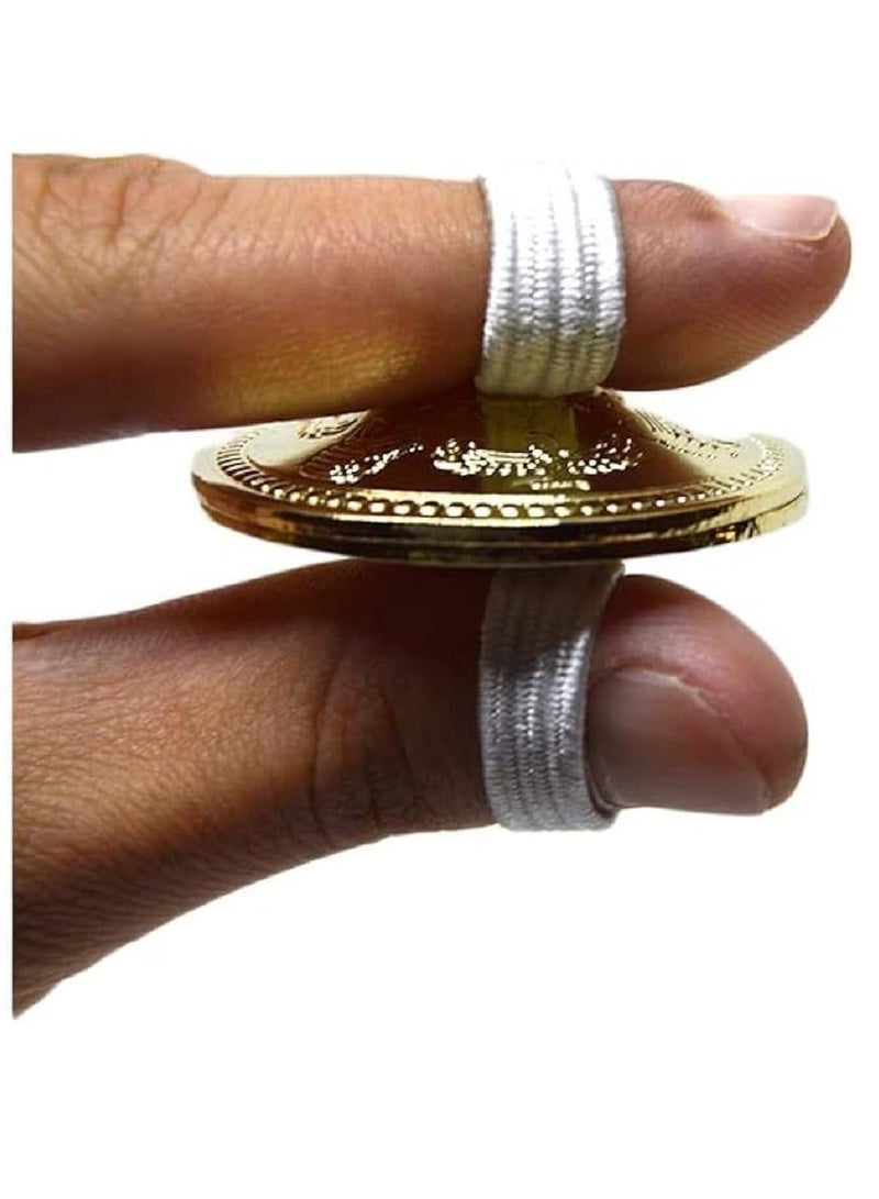 Egyptian Sagat Belly Dancing Gold Finger Cymbals Musical Instrument - Image 3